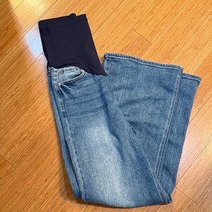 PinkBlush Blue Denim Women's Maternity Jeans Wide leg